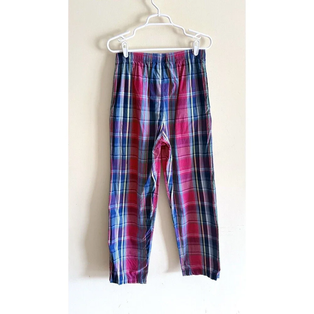 Vintage POLO Ralph Lauren LOUNGE Pants Pony Logo PLAID Men's‎ Size Medium